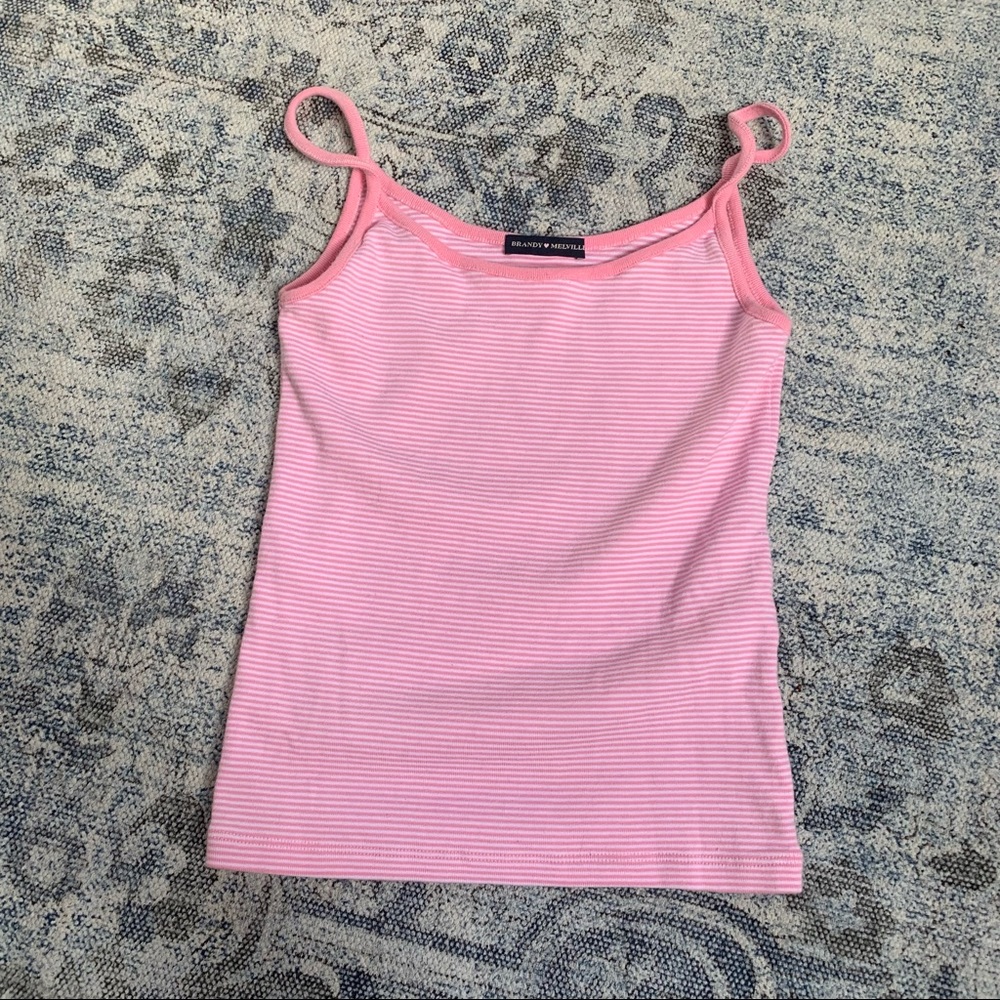Brandy longline pink pinstripe skylar tank